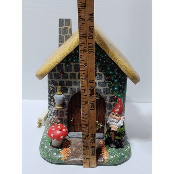 Lrg Fairy World Gnome Mystical Garden Handmade Handpainted Nightlight Wood Home - Picture 7 of 16
